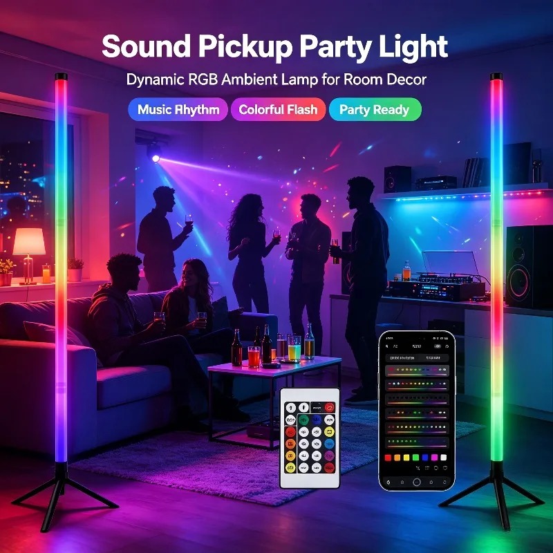 2PCS 120CM RGB Floor Lamp, Sou - Gaming Esports Esports review and price